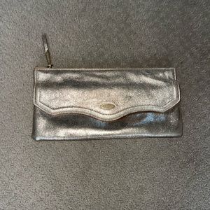 TAHARI 100% Leather Gold Evening Clutch Handbag Purse BRAND NEW